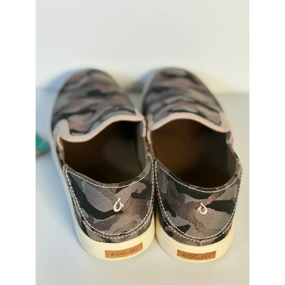 OluKai Pehuea Pa'i Slip-On Sneakers W US 8.5 Soft Pink Kaula Camo